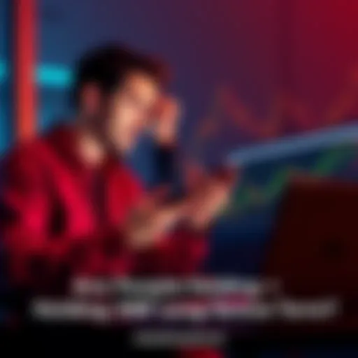 Two people discussing XRP, one holding a phone showing a price chart, the other pointing at a graph on a laptop.