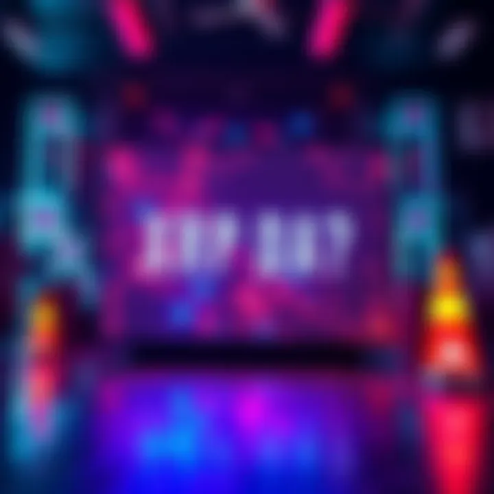 A digital display showing a sudden update about XRP with bright attention-grabbing colors and alert symbols