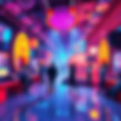 A vibrant scene showcasing Yuga Labs' metaverse with immersive virtual environments and engaged community members, highlighting the focus on their Otherside project.