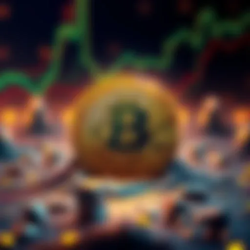 An illustration showing Zcash logo rising above the Bitcoin logo, symbolizing a shift in digital currencies focused on privacy.