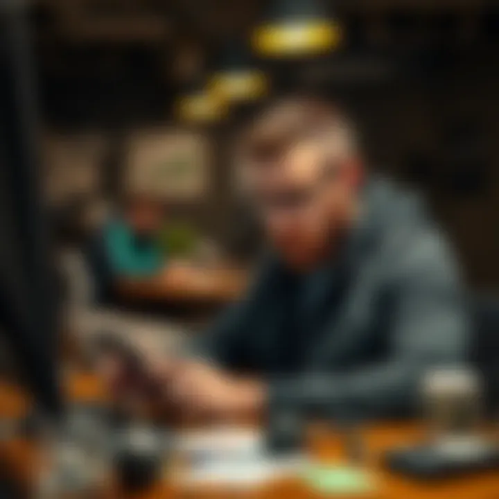 Zy0n working on finance tools Zy0n focused on developing privacy tools for finance in a tech workspace